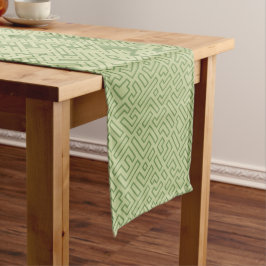 Camino De Mesa Largo Light Green Geometric Pattern Table Runner