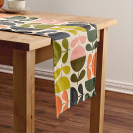 Camino De Mesa Largo Mid‑century modern- Retro Scandinavian Flowers