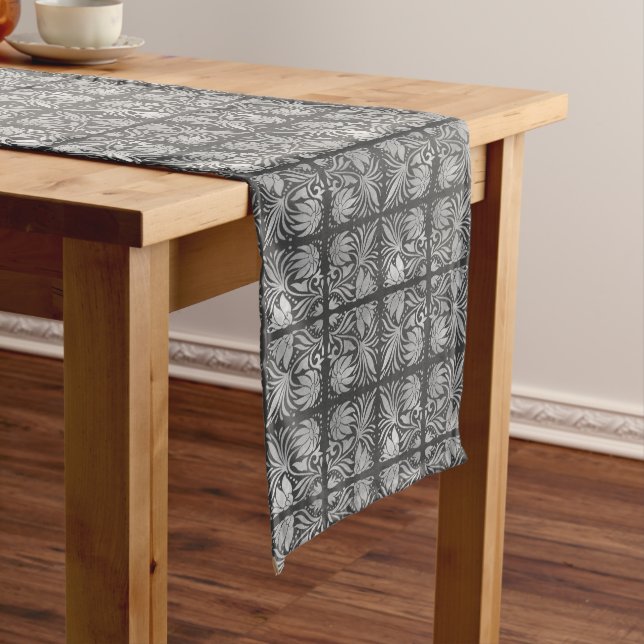 Camino De Mesa Largo Modern Grey Abstract Table Runner (In Situ)