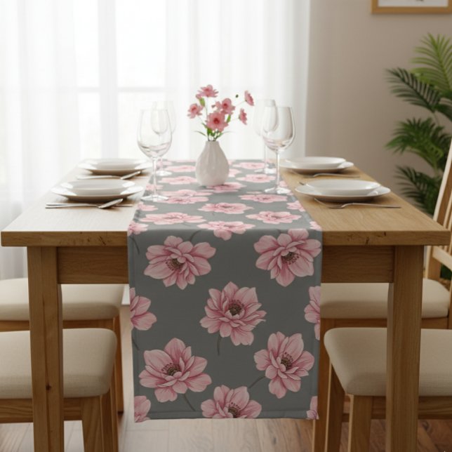 Camino De Mesa Largo Modern Pink Rose Table Runner (Subido por el creador)