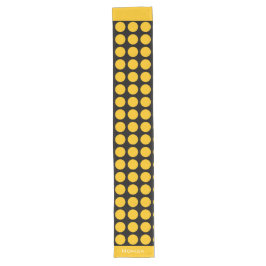 Camino De Mesa Largo Modern yellow  beige &black dots monogram name