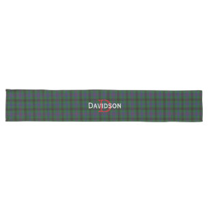 Camino De Mesa Largo Monogrammed Davidson Plaid Table Runner