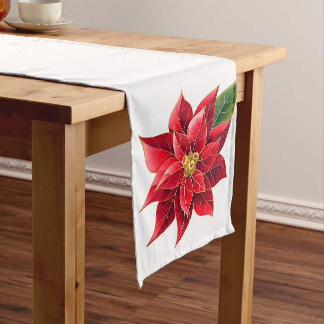 Camino De Mesa Largo Navidades de Table Runner Poinsettia (In Situ)
