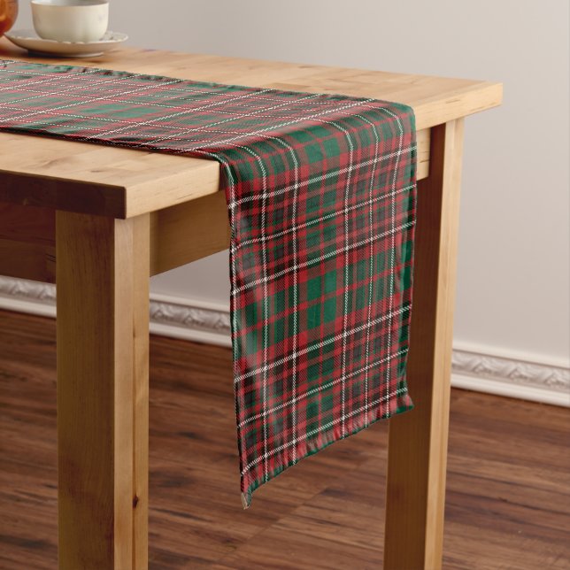 Camino De Mesa Largo Navidades Tartan Plaid Scottish Pattern (In Situ)
