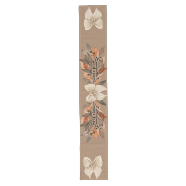 Camino De Mesa Largo Neutral “Thanksgiving Taupe Leaves” Table Runner (Anverso)