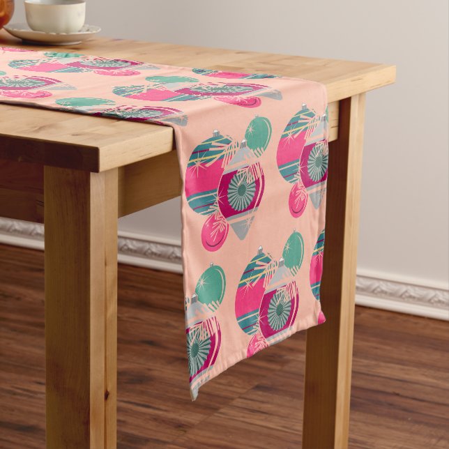 Camino De Mesa Largo Ornamentos de Navidad Retro Brillantes (In Situ)