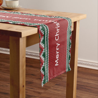 Camino De Mesa Largo Pasillo de mesa de Navidad con patrón de punto per