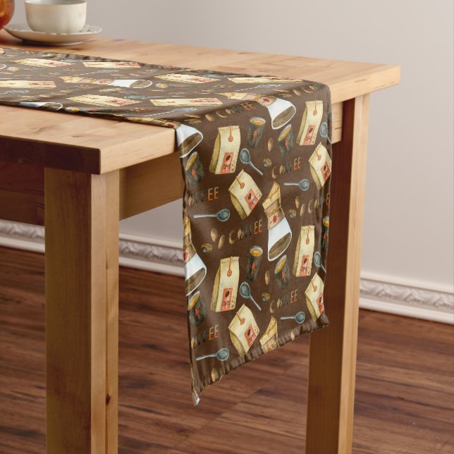 Camino De Mesa Largo Patrón de cuchara de bolsitas de café (In Situ)