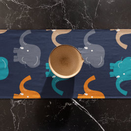 Camino De Mesa Largo Patrón de elefantes