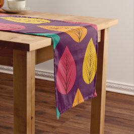 Camino De Mesa Largo Patrón de hojas otoñales