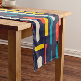 Camino De Mesa Largo Patrón de rectángulo redondeado geométrico