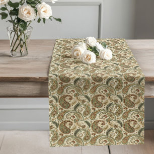 Camino De Mesa Largo Patrones de Earthy Paisley inspirados en Boho Past