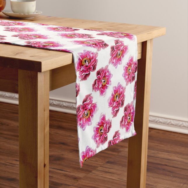 Camino De Mesa Largo Peonies rosados de Table Runner (In Situ)