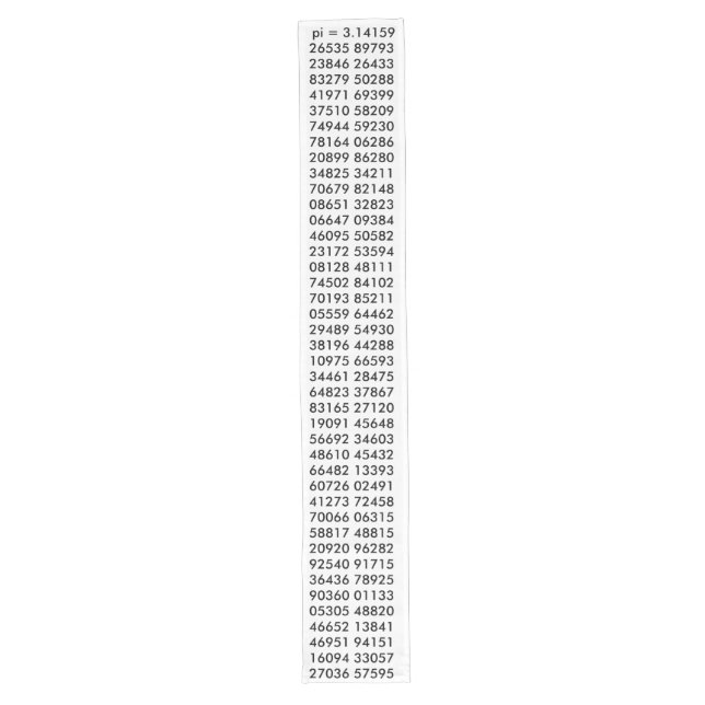 Camino De Mesa Largo pi= 3.14159 Dígitos pi Day de ciencias de matemáti (Anverso)