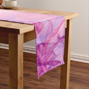 Camino De Mesa Largo PINK SMOKE - Arte Fractal moderno y abstracto -