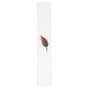 Camino De Mesa Largo Pluma de plumas rojas con nido de oro