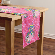 Purpurina Pastle Pink Unicorn Long Table Runner