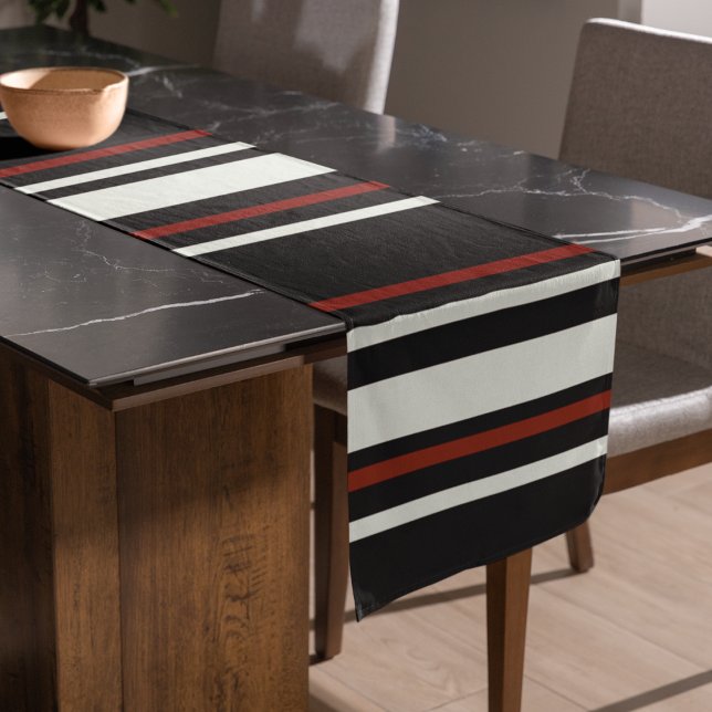 Camino De Mesa Largo Rayas marrones de chocolate oscuro (table runner)