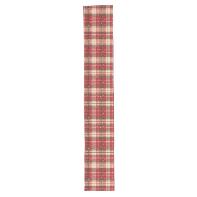 Camino De Mesa Largo Red & Pine Green Holiday Plaid Table Runner (Anverso)
