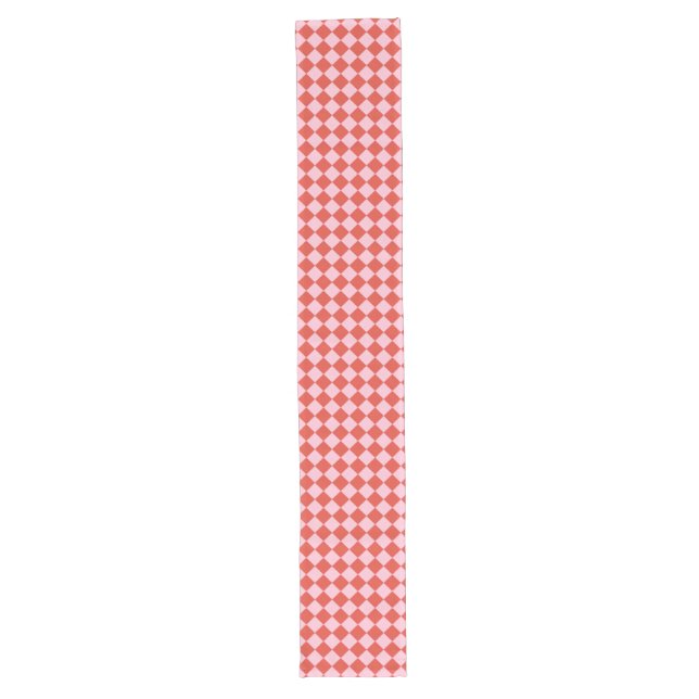 Camino De Mesa Largo Red & Pink Checkerboard (Anverso)