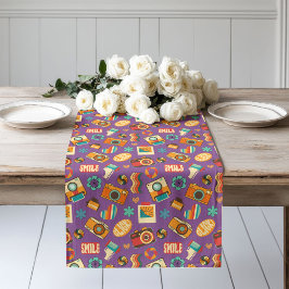 Camino De Mesa Largo Retro Bloom Runner 70s Pastel Table Magic