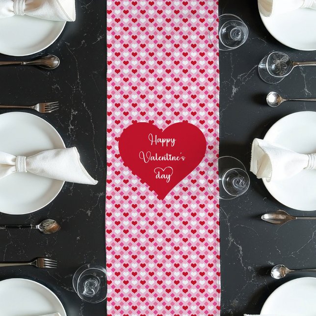 Camino De Mesa Largo Romantic Red Hearts Table Runner Gift for Boyfrien (Romantic Red Hearts Table Runner Gift for Boyfriend)