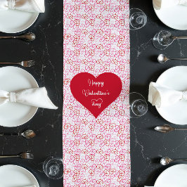 Camino De Mesa Largo Romantic Valentine Table Runner With Love Hearts