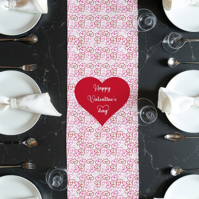 Camino De Mesa Largo Romantic Valentine Table Runner With Love Hearts (Romantic Valentine Table Runner With Love Hearts)