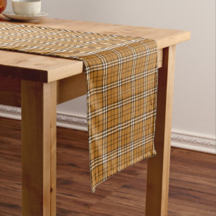 Camino De Mesa Largo Runner de tabla larga Gold Tartan