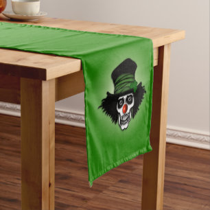 Camino De Mesa Largo Skeleton Irlandés Clown Green