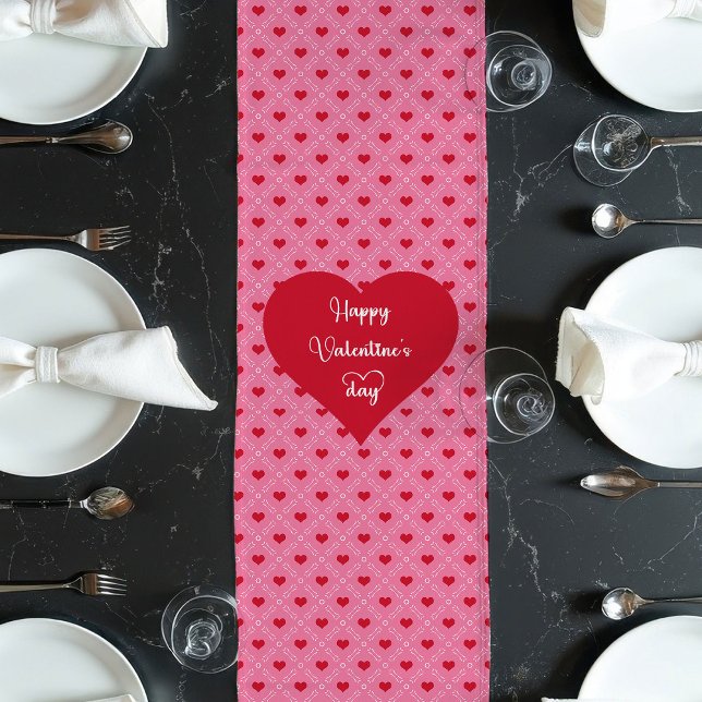Camino De Mesa Largo Sweetheart Hearts Table Runner Valentine’s Day  (Sweetheart Hearts Table Runner Valentine’s Day Decor)