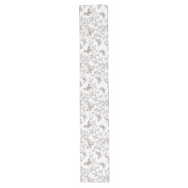 Camino De Mesa Largo Tinta Floral Delineada