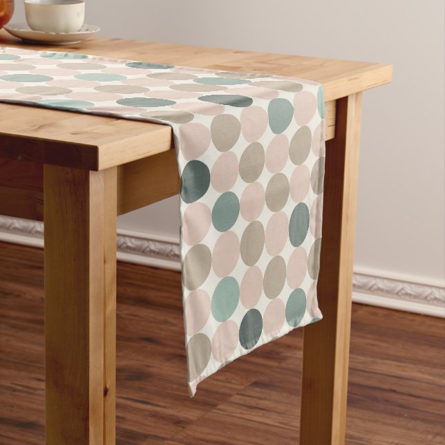 Camino De Mesa Largo Turquoise Mocha Geometric Table Runner (In Situ)