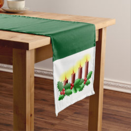 Camino De Mesa Largo Velas navidades y Holly