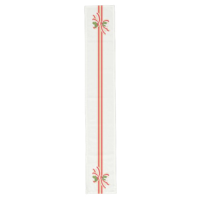 Camino De Mesa Largo Victoriano Holly Bow Table Runner - Navidades (Anverso)