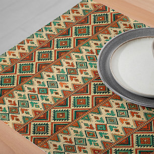 Camino De Mesa Largo Vintage Tribal Table Runner Rich Heritage Motifs