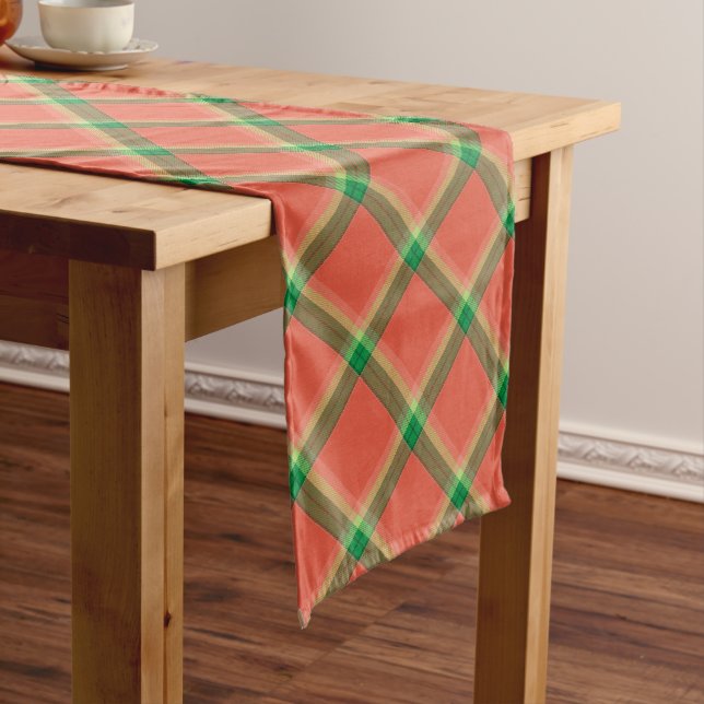 Camino De Mesa Largo Watermelon Tartan Table Runner (In Situ)