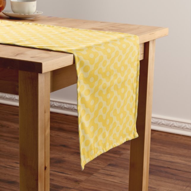Camino De Mesa Largo Yellow Geometric Pattern Table Runner (In Situ)