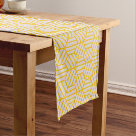 Camino De Mesa Largo Yellow Hexagon Pattern Table Runner