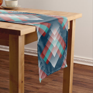 Camino De Mesa Mediano azul burdeos verde azulado