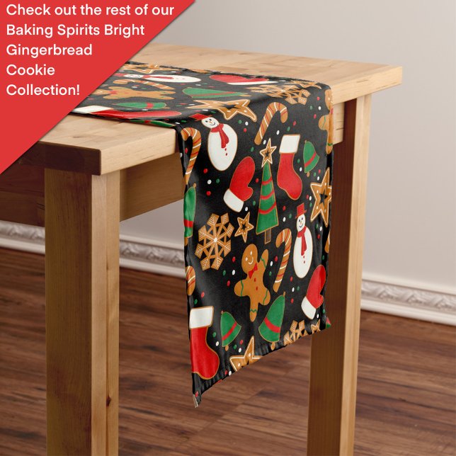Camino De Mesa Mediano Baking Spirit Bright Gingerbread Navidades Cookie (Subido por el creador)