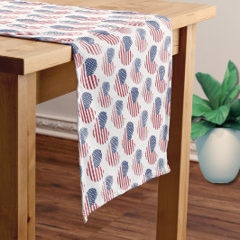 Camino De Mesa Mediano Bandera Americana Rojo Blanco Azul Patriótico