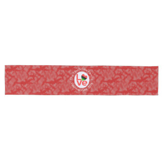 Camino De Mesa Mediano Bandera de amor de letras rojas de la diáspora afr