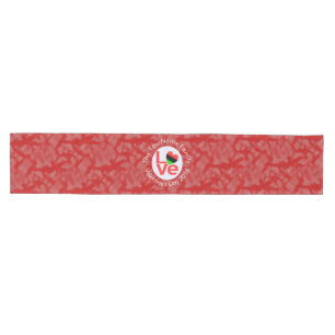 Camino De Mesa Mediano Bandera del corazón de la diáspora africana LOVE R