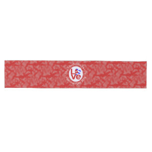 Camino De Mesa Mediano Bandera Roja Cubana Personalizada de AMOR 