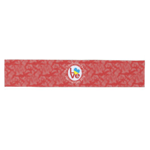 Camino De Mesa Mediano Bandera roja ucraniana de amor personalizada