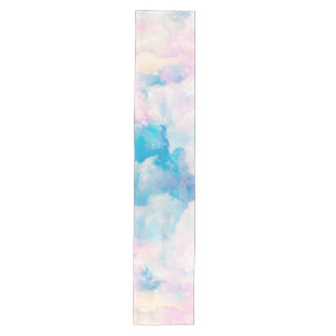 Camino De Mesa Mediano Bonito Rainbow Pastel Clouds Diseño estético