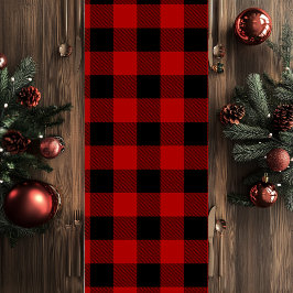 Camino De Mesa Mediano Búfalo Rojo en Navidad