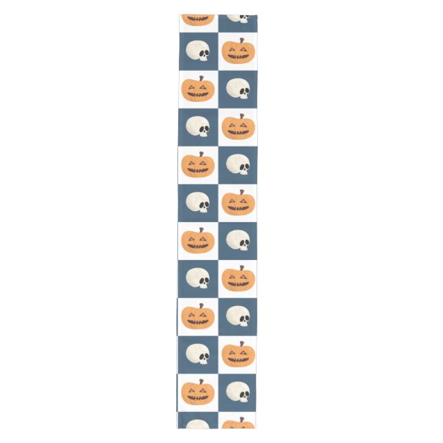 Camino De Mesa Mediano Calaveras y calabazas (Anverso)