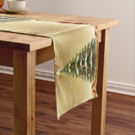 Camino De Mesa Mediano Christmas Tree Ribbons Holiday Table Runner